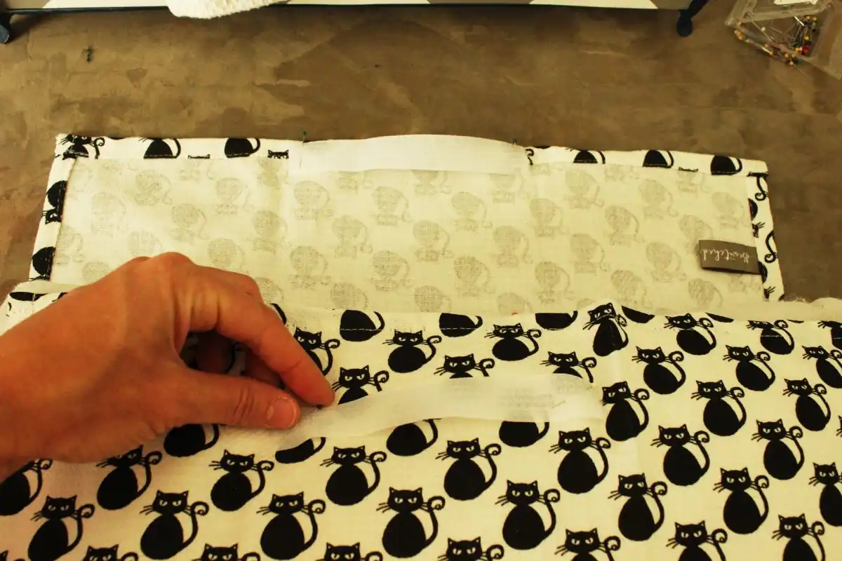 Center the velcro on the wrong side