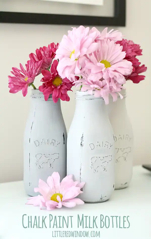 Chalk paint milk flower vase