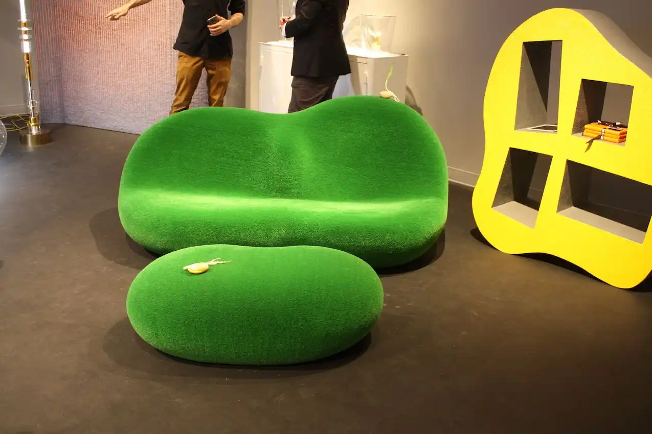Chamber green sofa ottoman