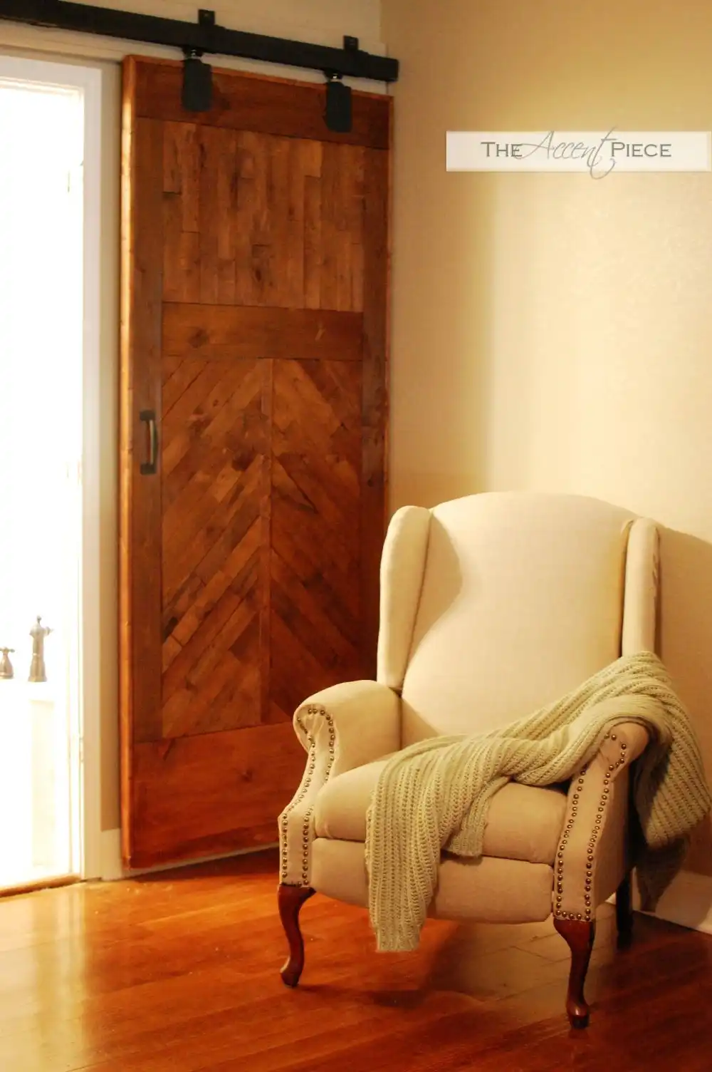 Chevron pattern barn door