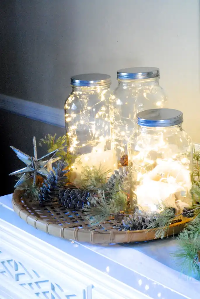 Christmas Fairy light jars