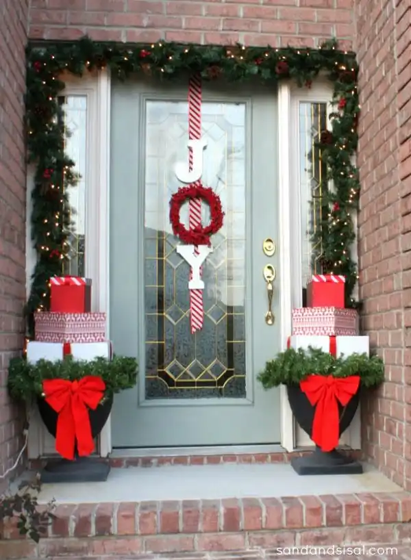 Christmas Front Door Topiaries