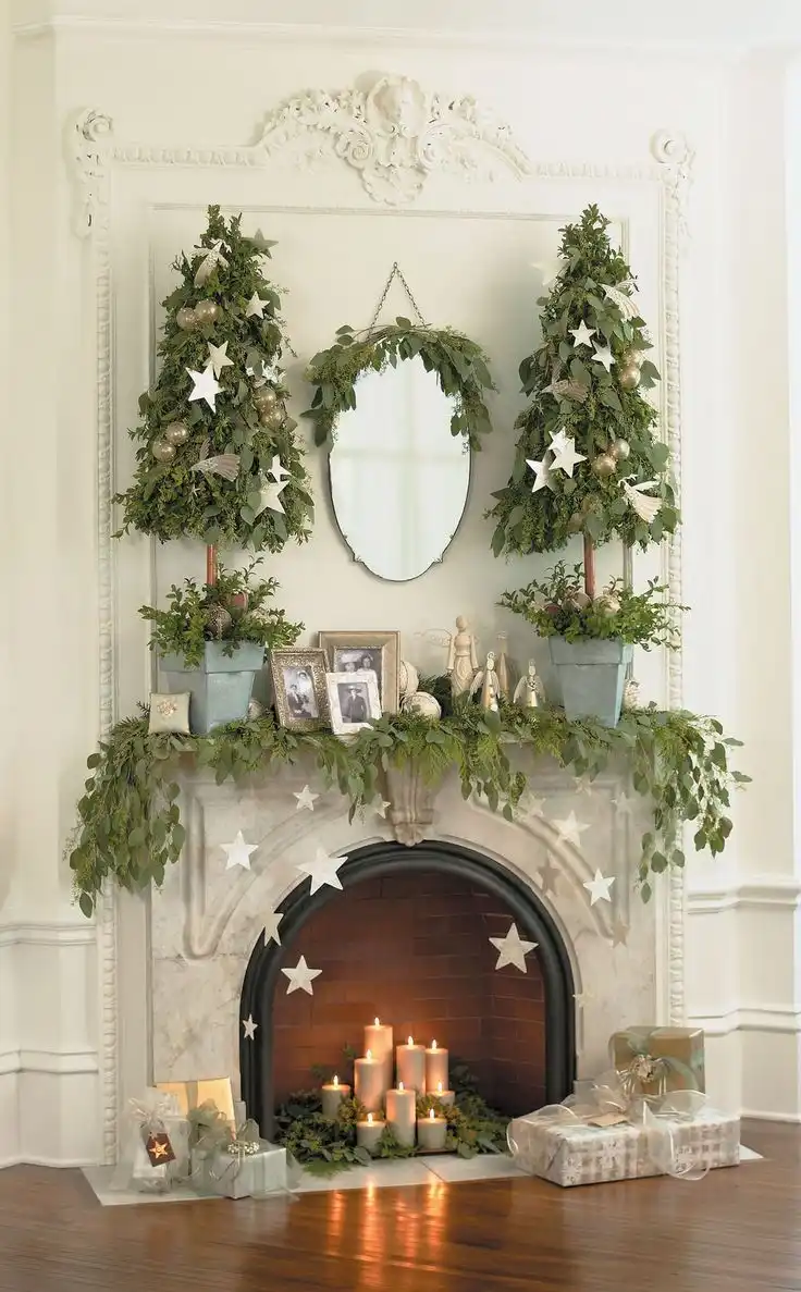 Christmas star mantel