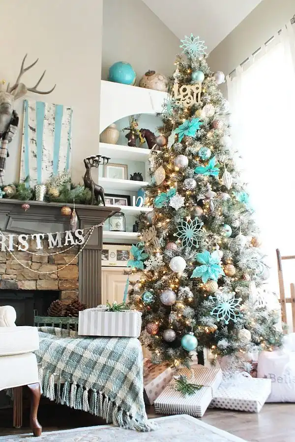 Christmas tree place closer to mantel