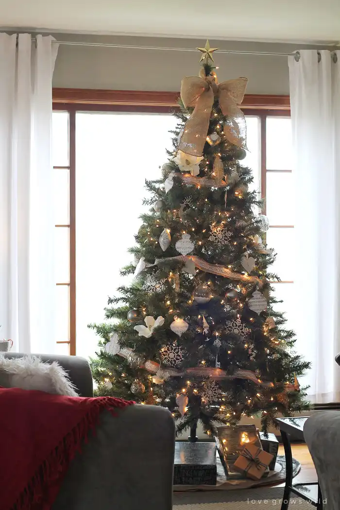 Christmas tree with a huge bow