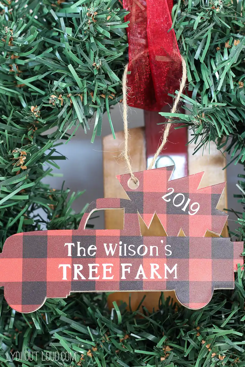 Christmas truck ornament with circut maker