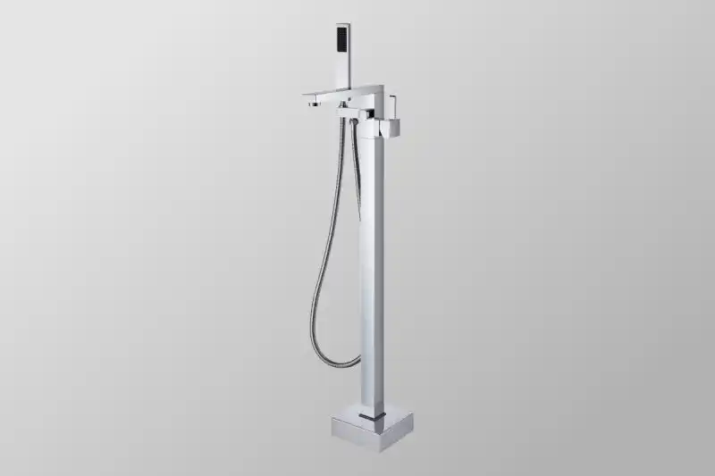 Chrome Floor Mount Bathroom Faucet