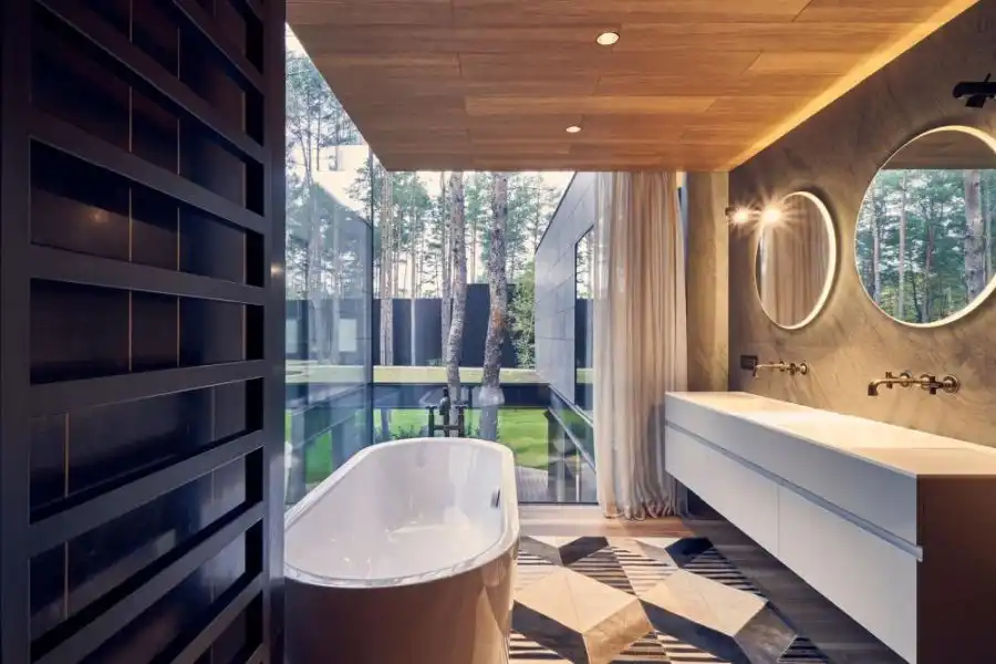 Circular Shaped Home by Przemek Olczyk from Mobius Architekci bathroom