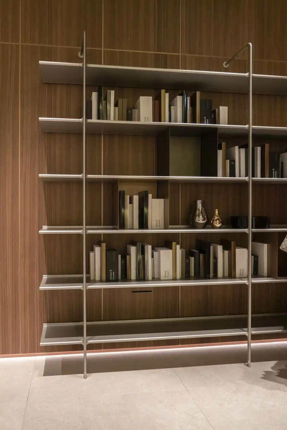 Classic decor shelving with books