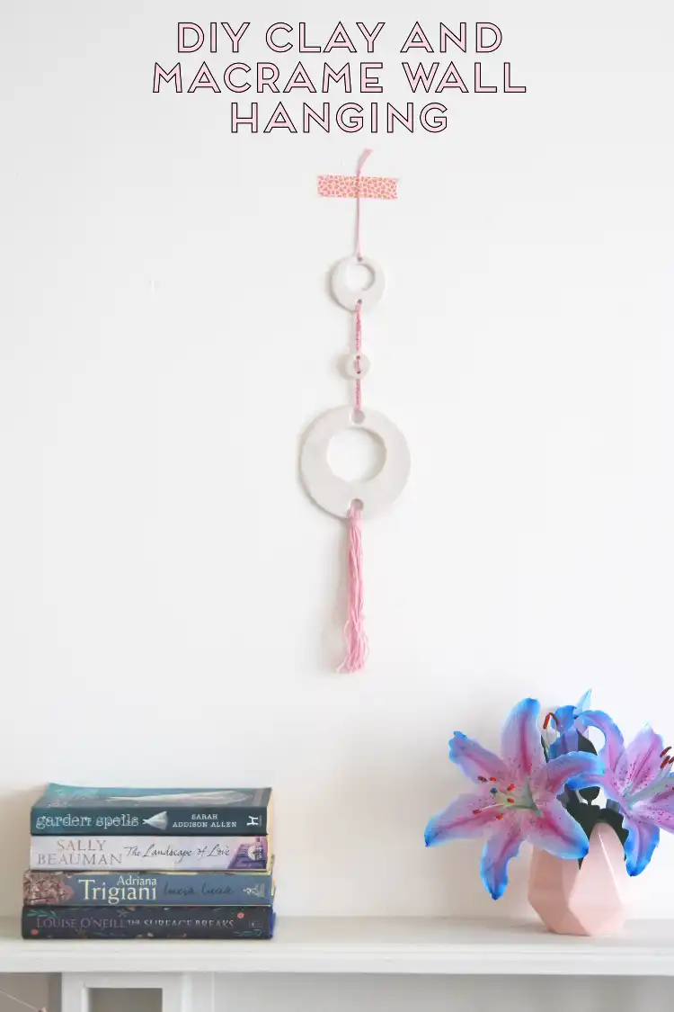 Clay and yarn macrame wall decor