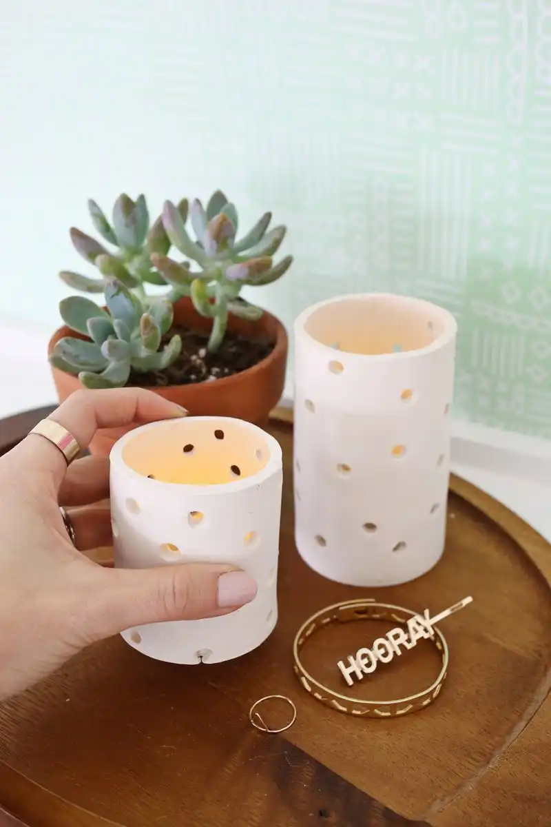 Clay candle votive