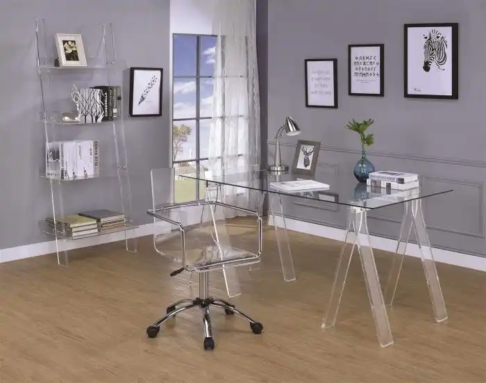 Clear Acrylic Sawhorse Writing Desk