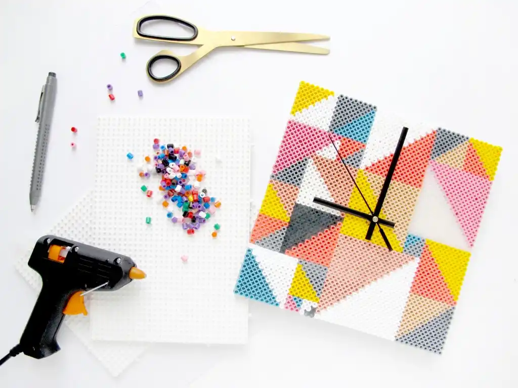 Clock made from Hama beads