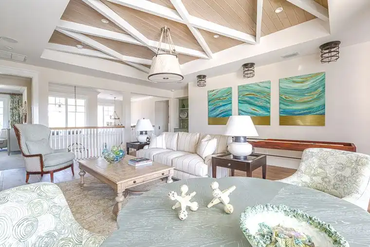 Coastal living room interior design