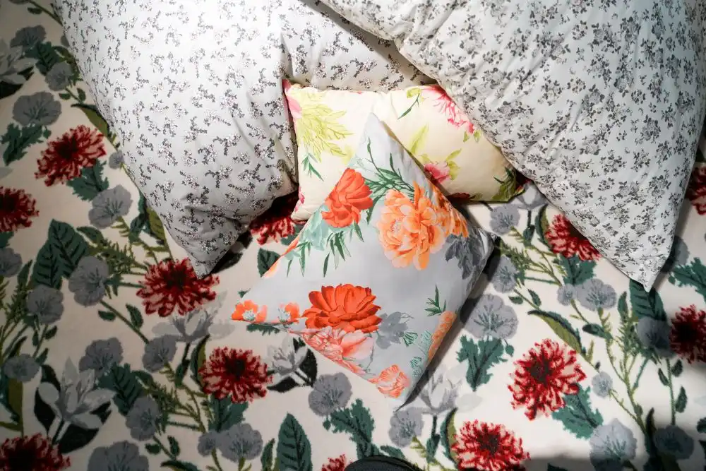 Collection of fabrics with a cool floral pattern