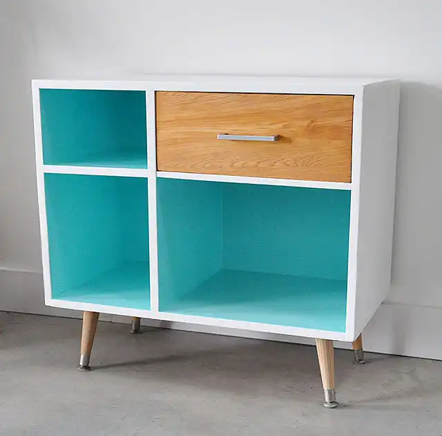 Color block mid century large nighstand