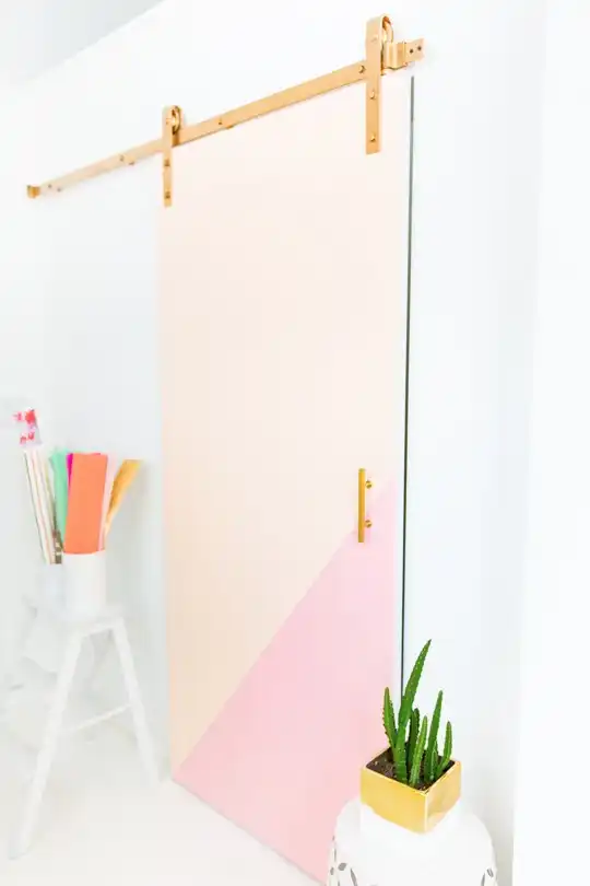 Color block modern barn door