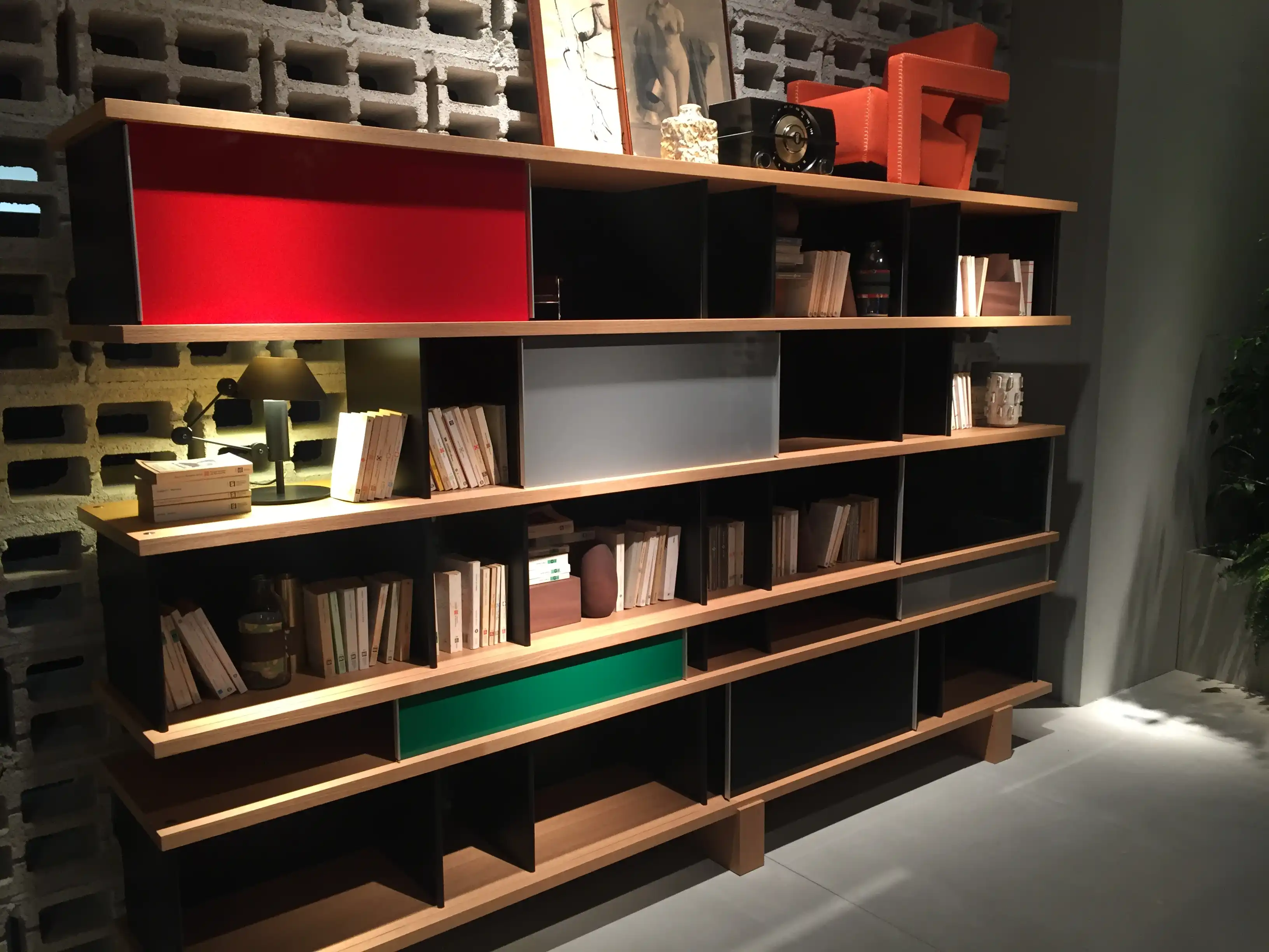 Colorful Home Library Design Bold Colors
