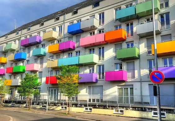 Colorful balcony painted