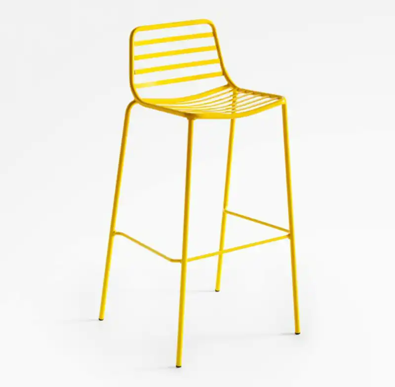 Colorful bar stools yellow metal