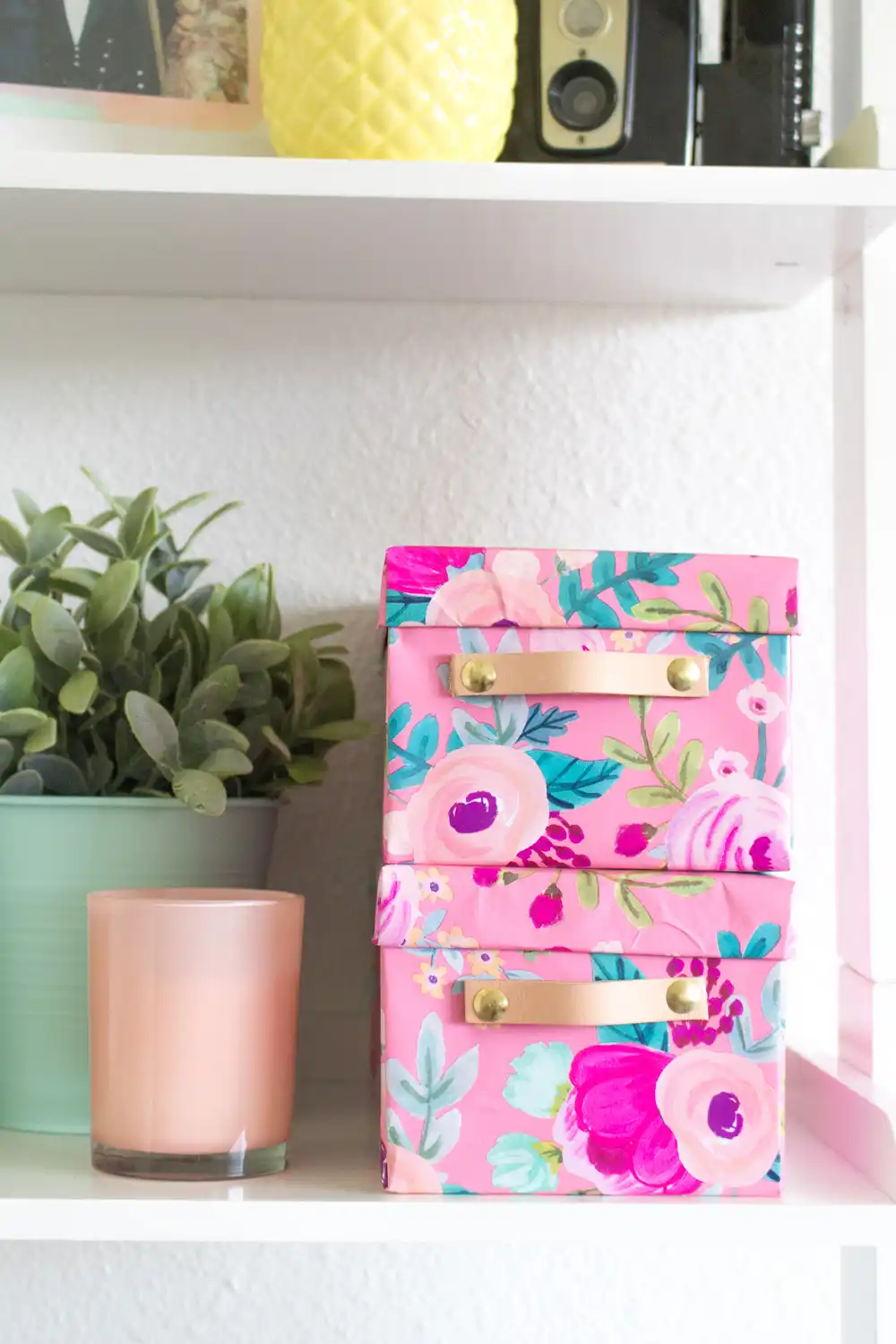Colorful boxes with leather handles