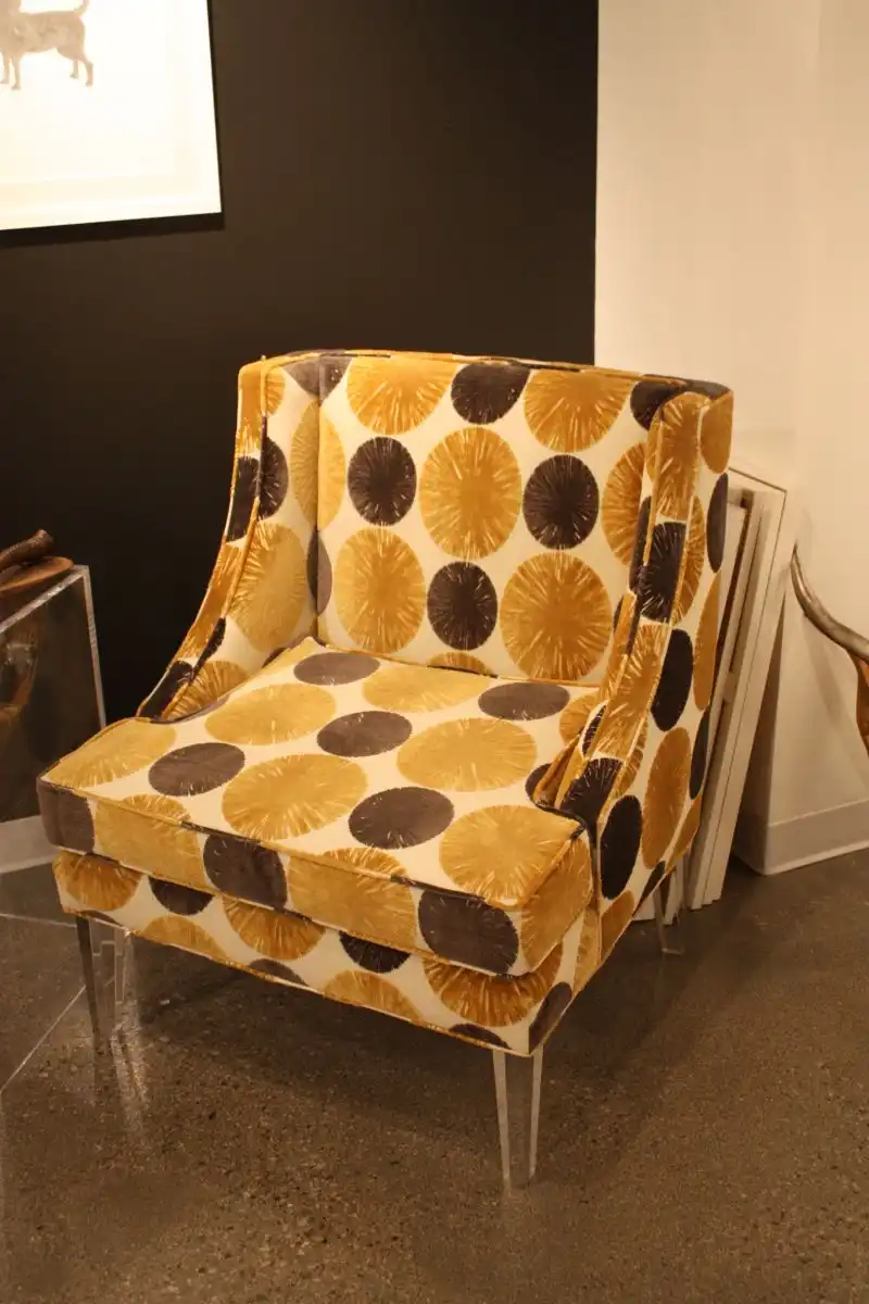 Colorful chair with acrylic base