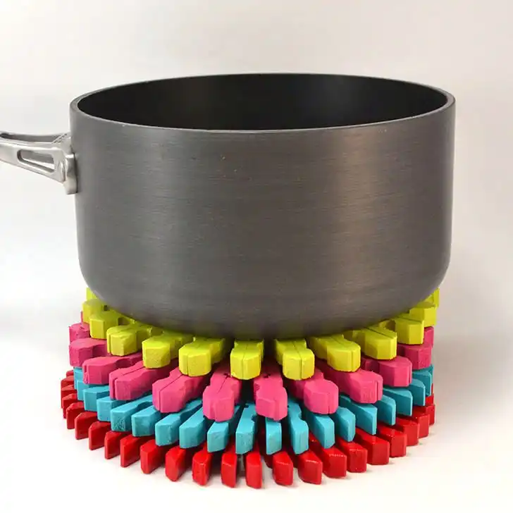 Colorful clothespins trivets