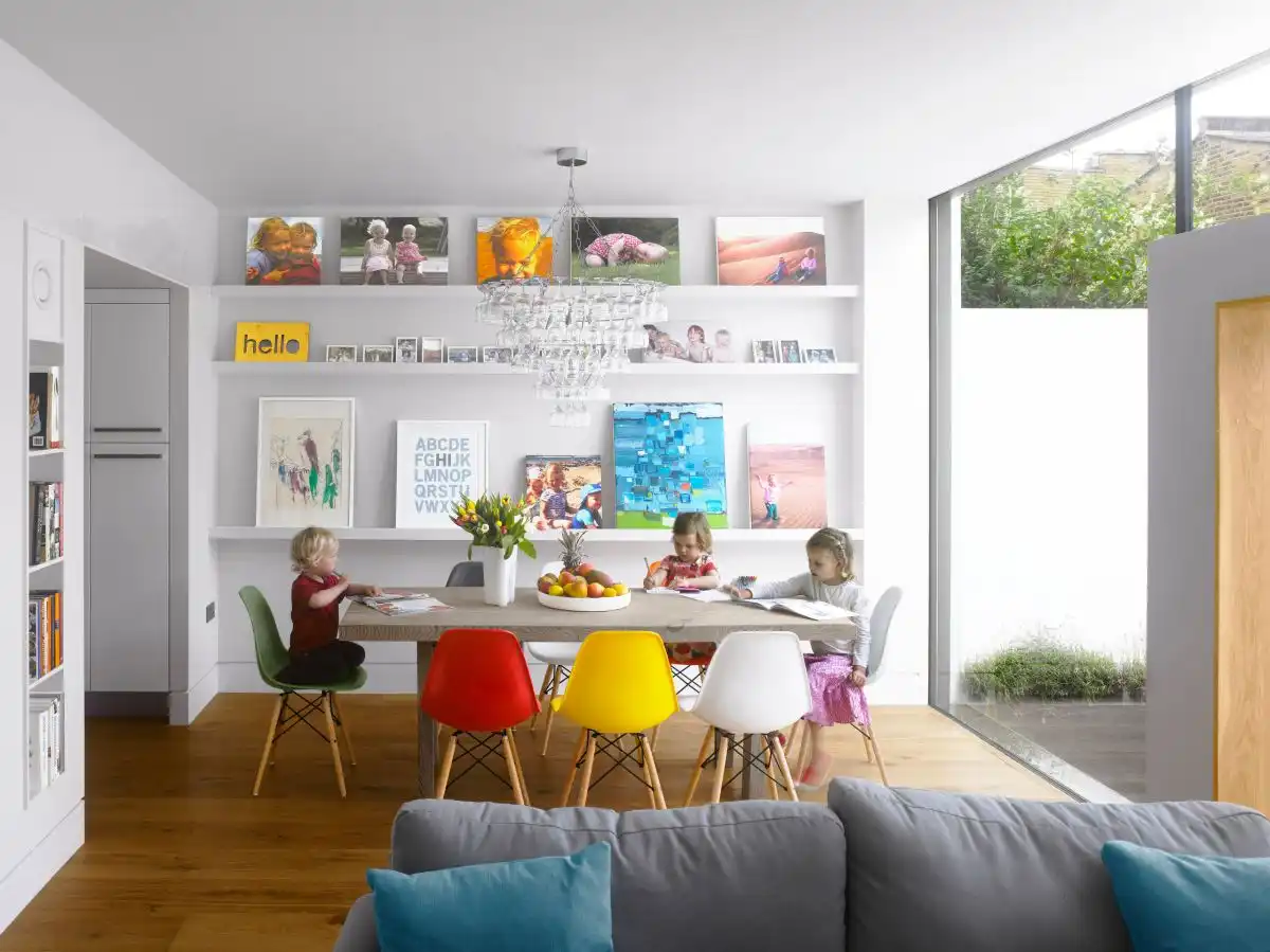 Colorful mid century chairs for dining room