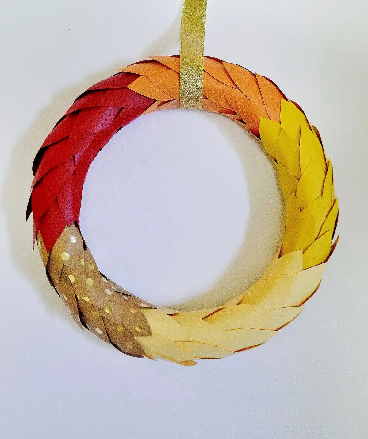 Colorful paper wreath