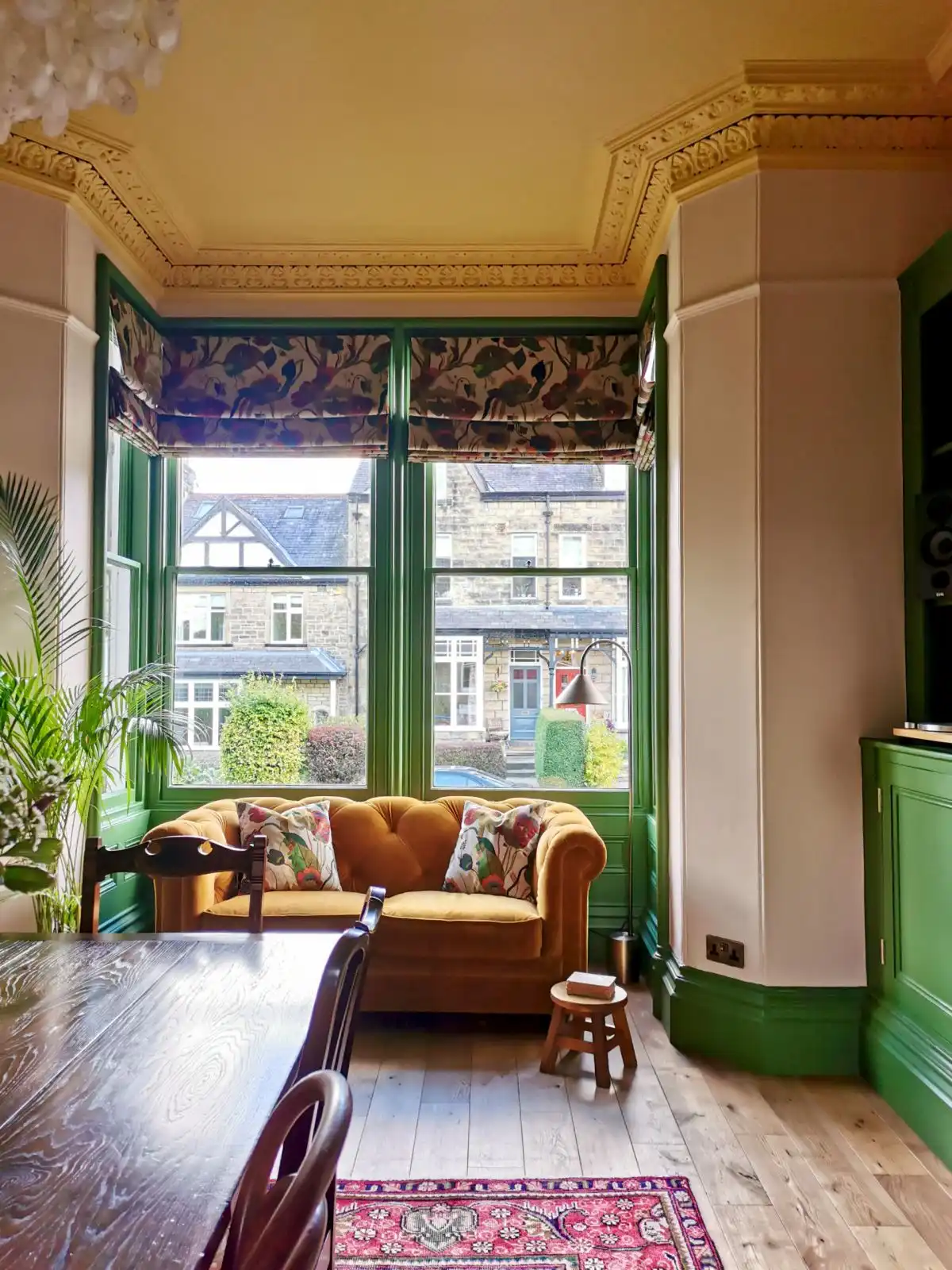 Colorful roman shades