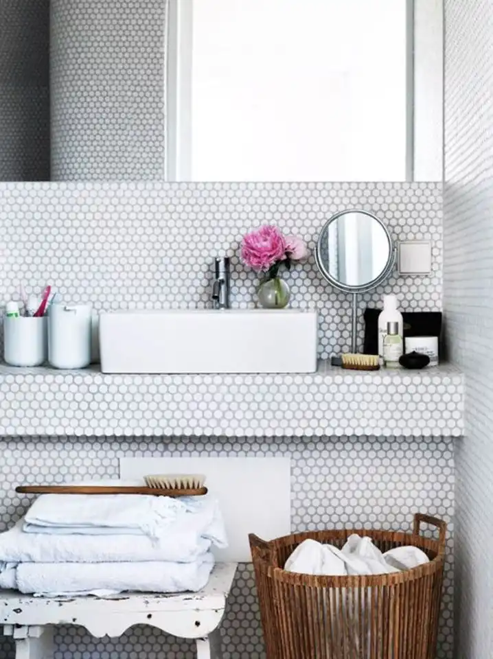 Combination of penny tiles