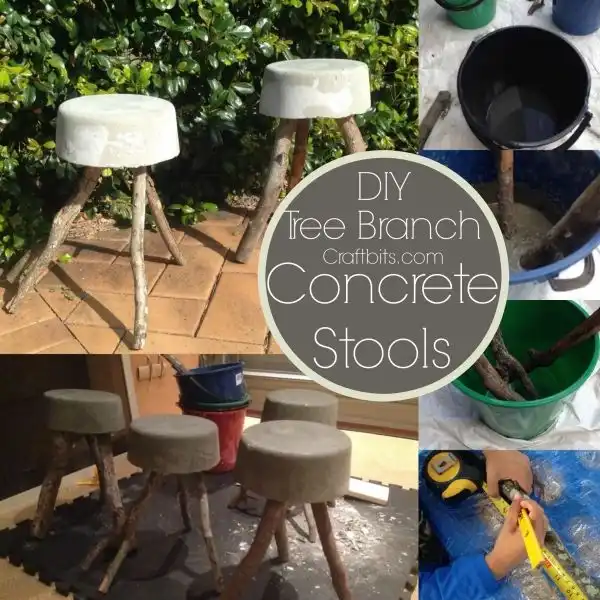 Concrete Tree Branch Bucket Stools