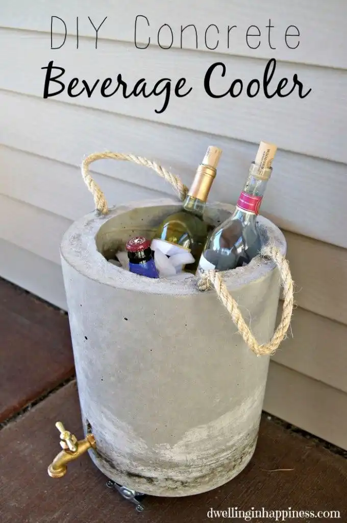 Concrete beverage cooler
