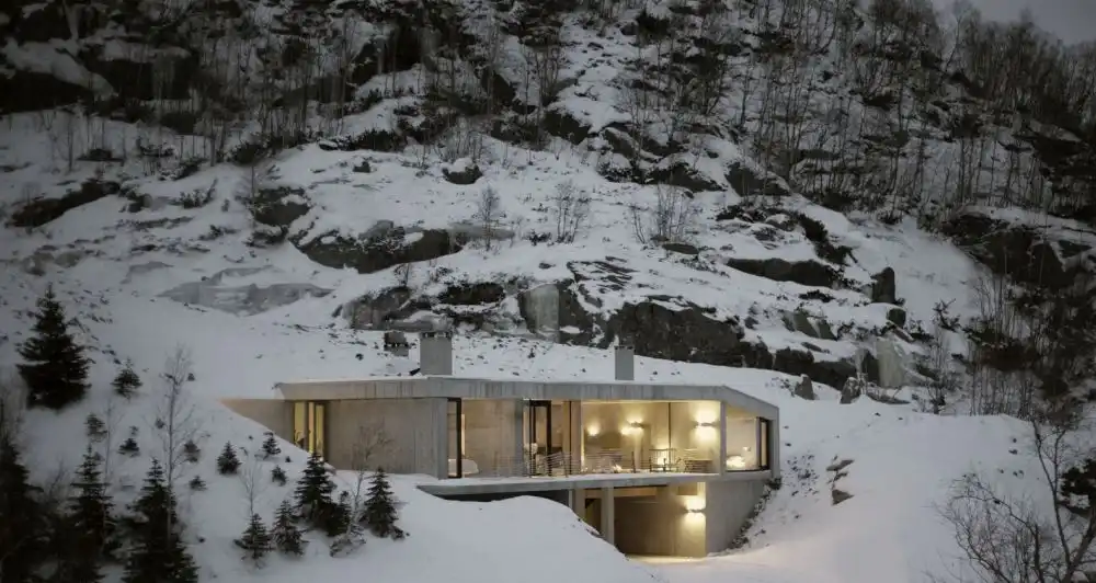 Concrete mountain Sirdalen House