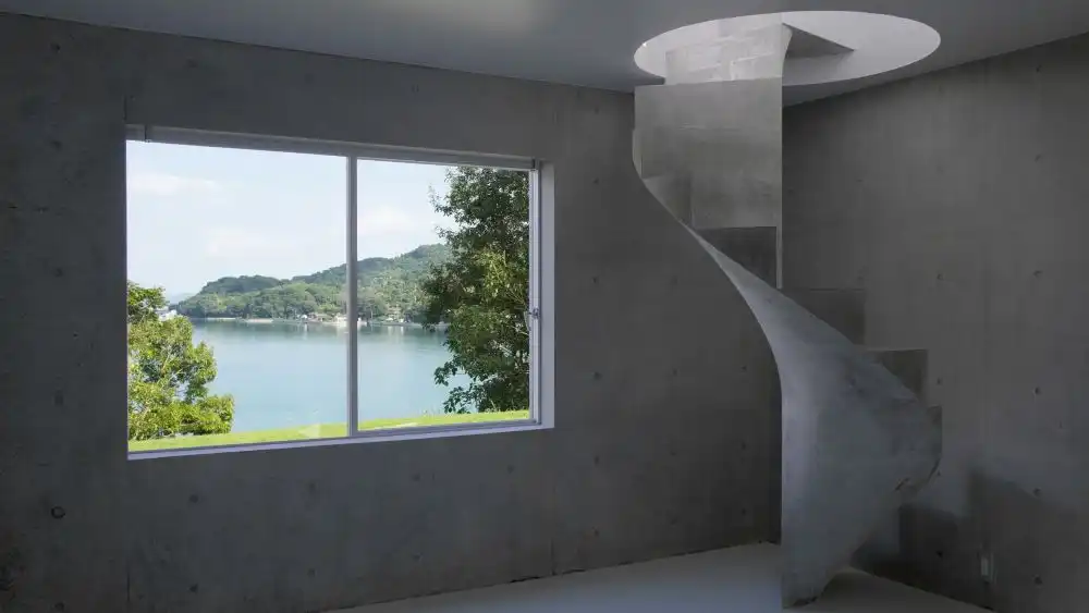Concrete spiral staircase