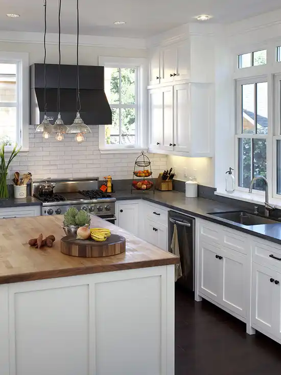 Contemporary Charm with Butcher Block countertop