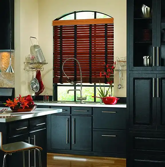 Contrasting Color Wood Blinds