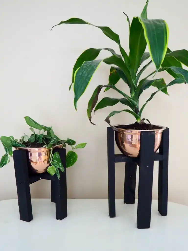 Copper Wood Planter Mid Century Inspired DIY 768x1024