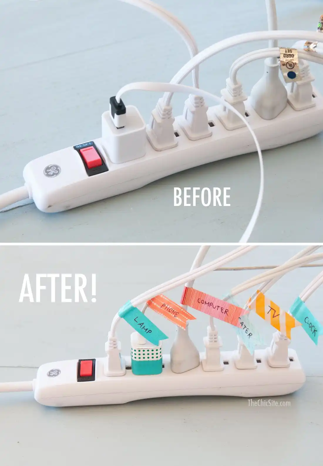 Cords Label Before and After