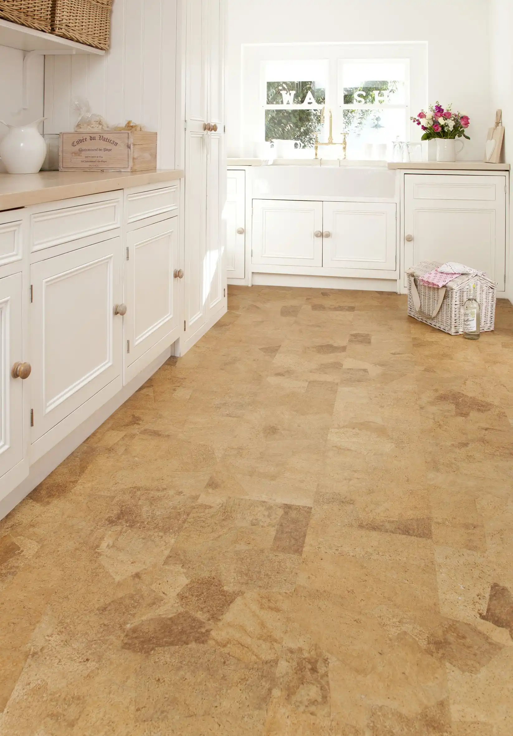 Cork floor kitchen