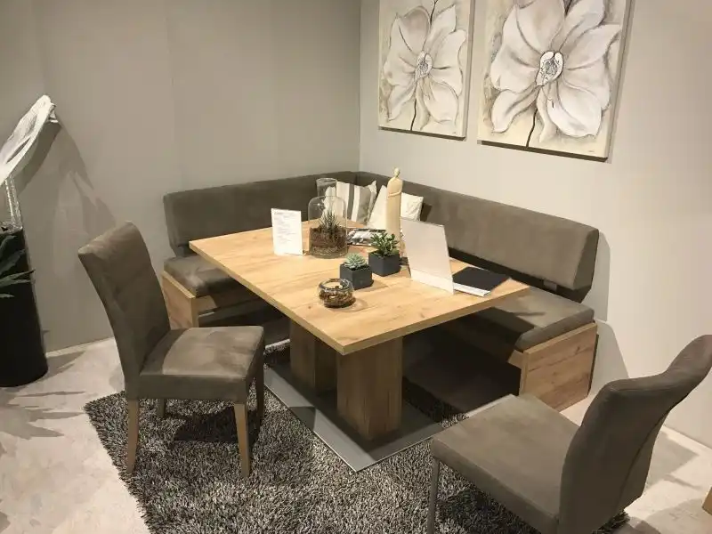 Corner bench for a large dining table rectangular shape