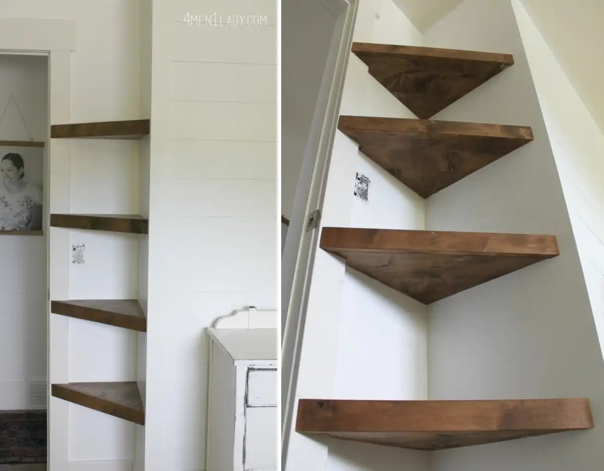 Corner closet shelving