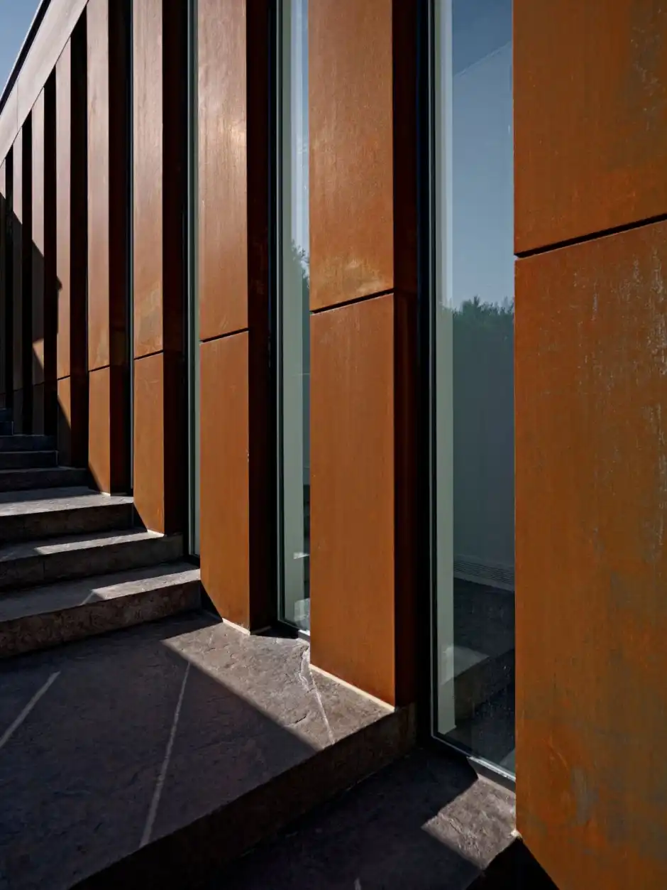 Corten facade on Private Residence Wall Design