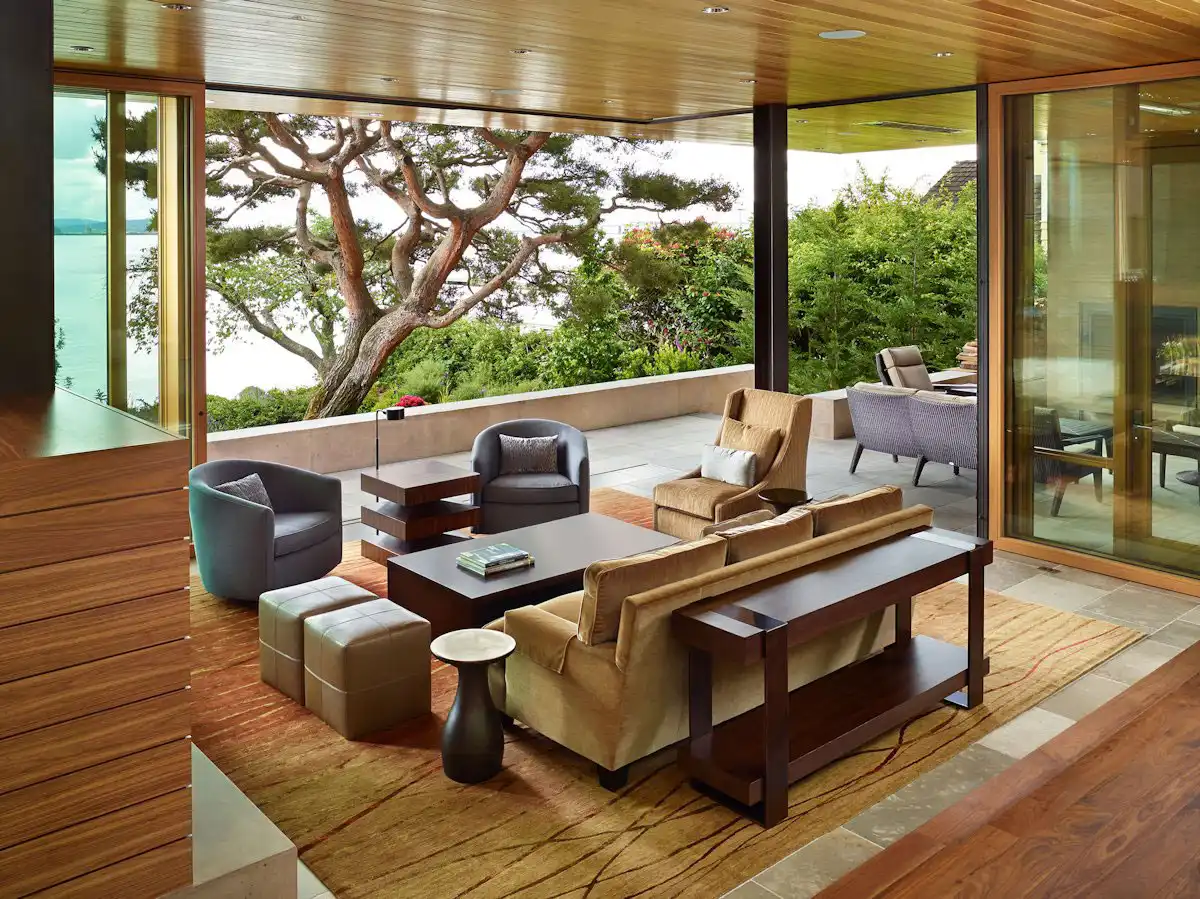 Courtyard House by DeForest Architects Porch view