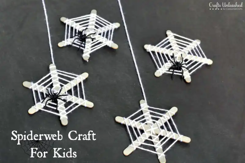 Craft Stick Spiderwebs
