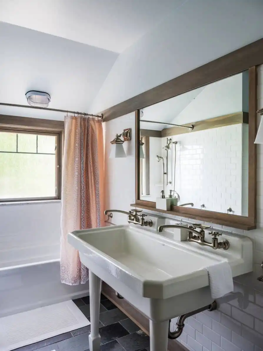 Crafts camp house on Lake George bathroom