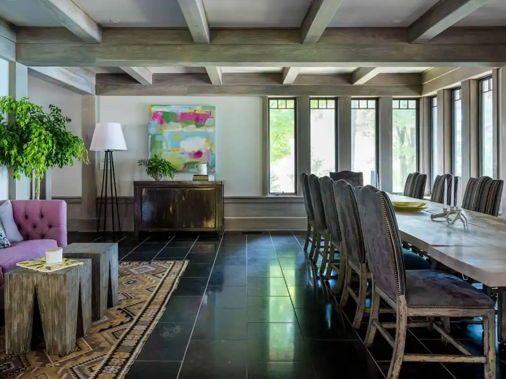 Crafts camp house on Lake George dining room