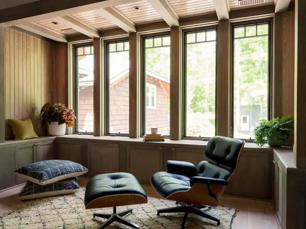 Crafts camp house on Lake George eames chair