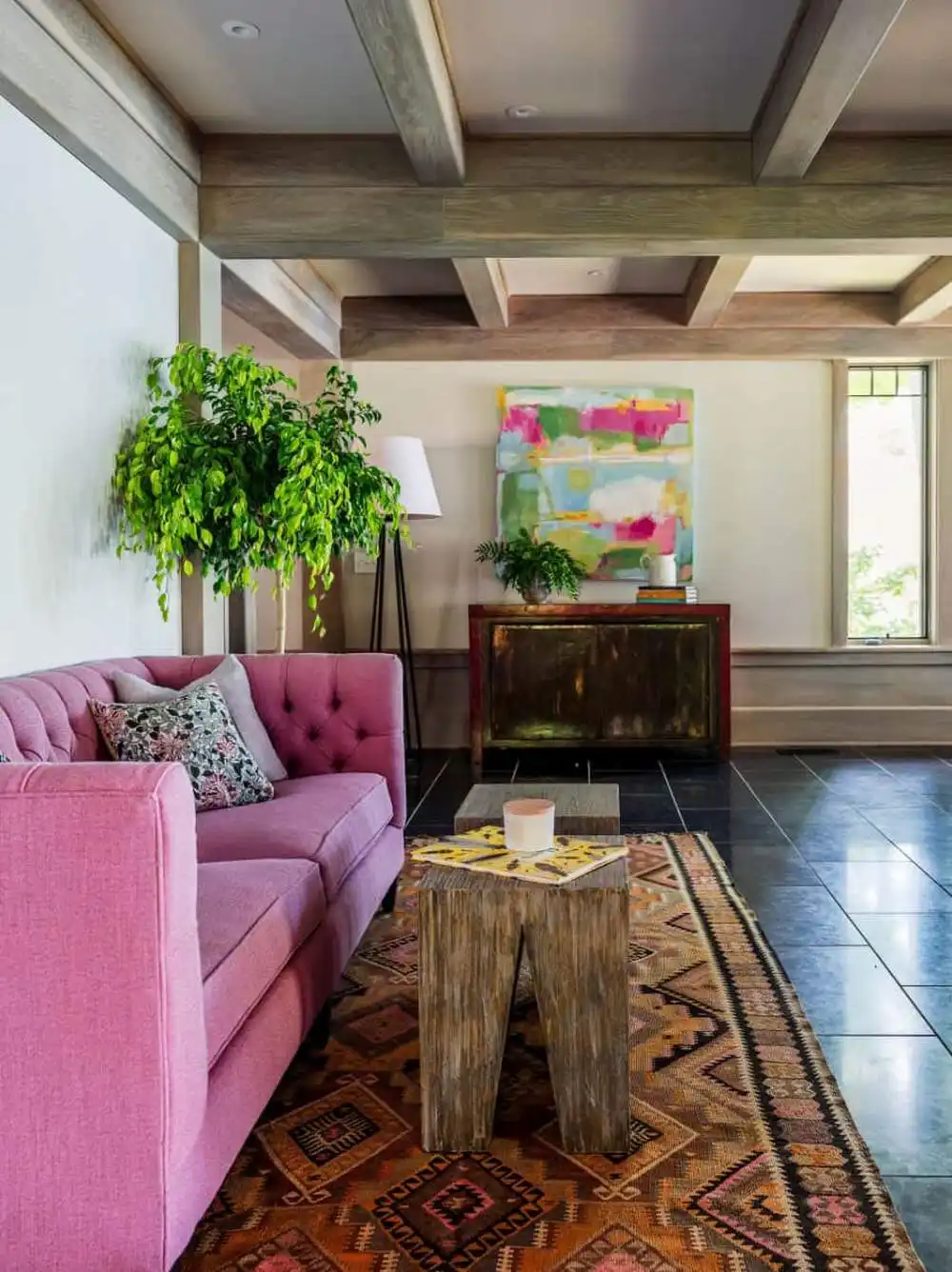 Crafts camp house on Lake George wood stool