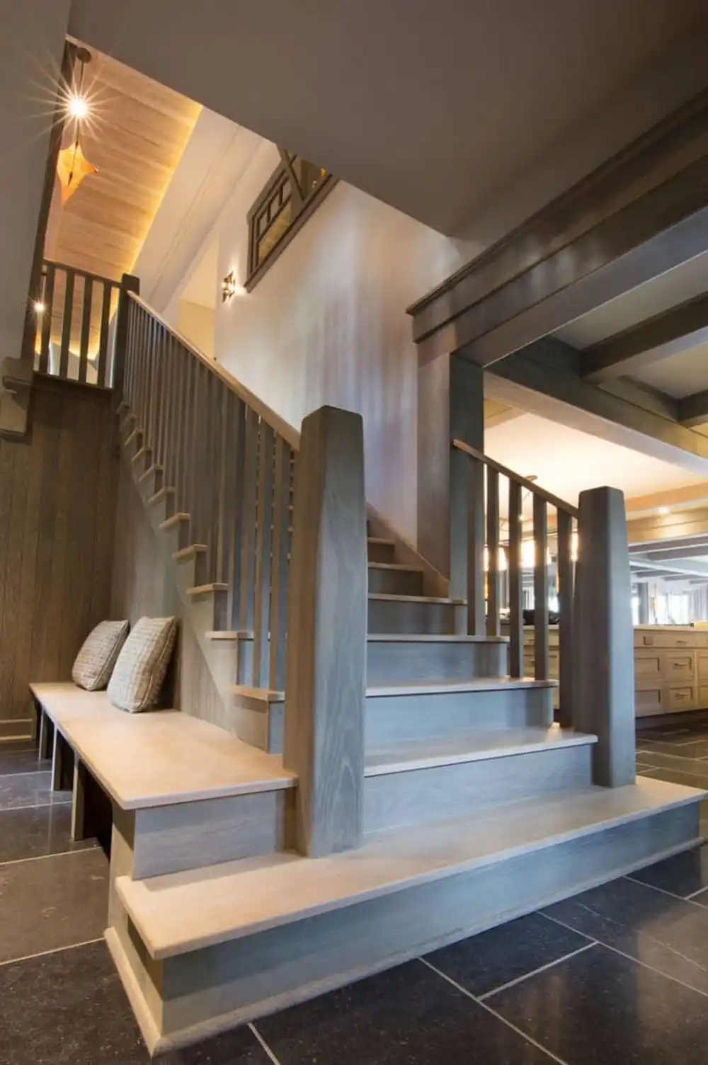 Crafts camp house on Lake George wooden stairs